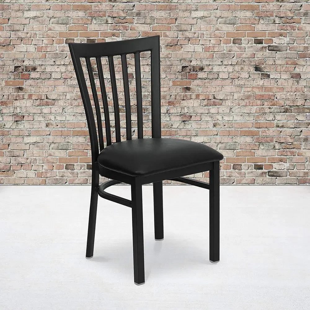 Heavy Duty Metal Dining Chair Ladder Back Design Foam Padded Seat Restaurant Café Kitchen Use 3