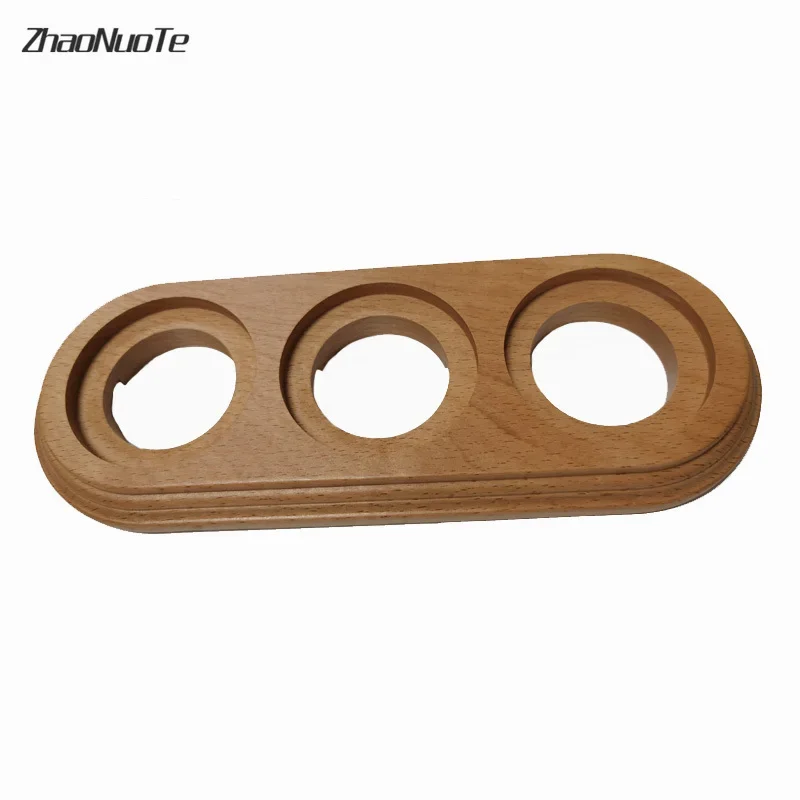 Retro Switch Socket Wooden Base 1-3 Gang for Ceramics EU Socket Switch Hole Diameter 68 mm switch socket
