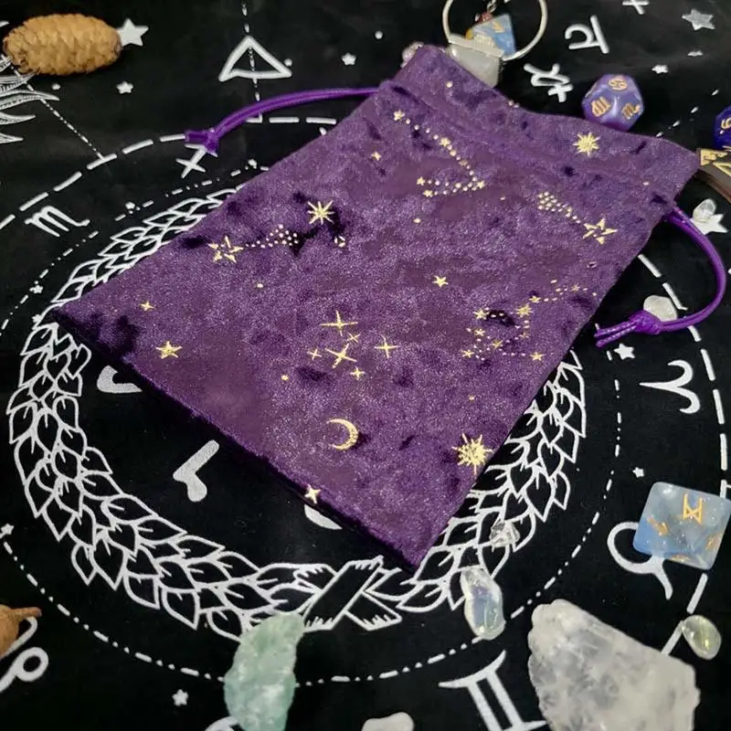 1PC Velvet Drawstring Bag Thick and Reusable Dices Bag Jewelry Bag Pouch for Tarot Rune Bag Playing Cards Coins Cosmetics Cards
