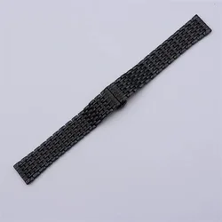 Stainless Steel Foldable Buckle Watchband Strap Accessories - 22mm (Black)
