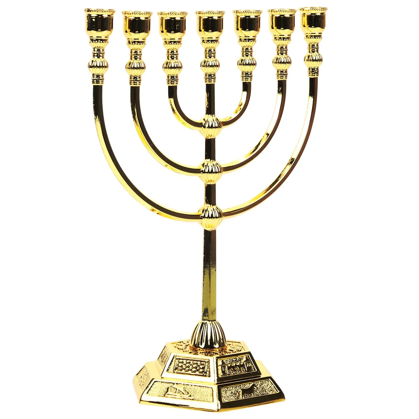 Seven-Hole Metal Menorah Candle Holder 1