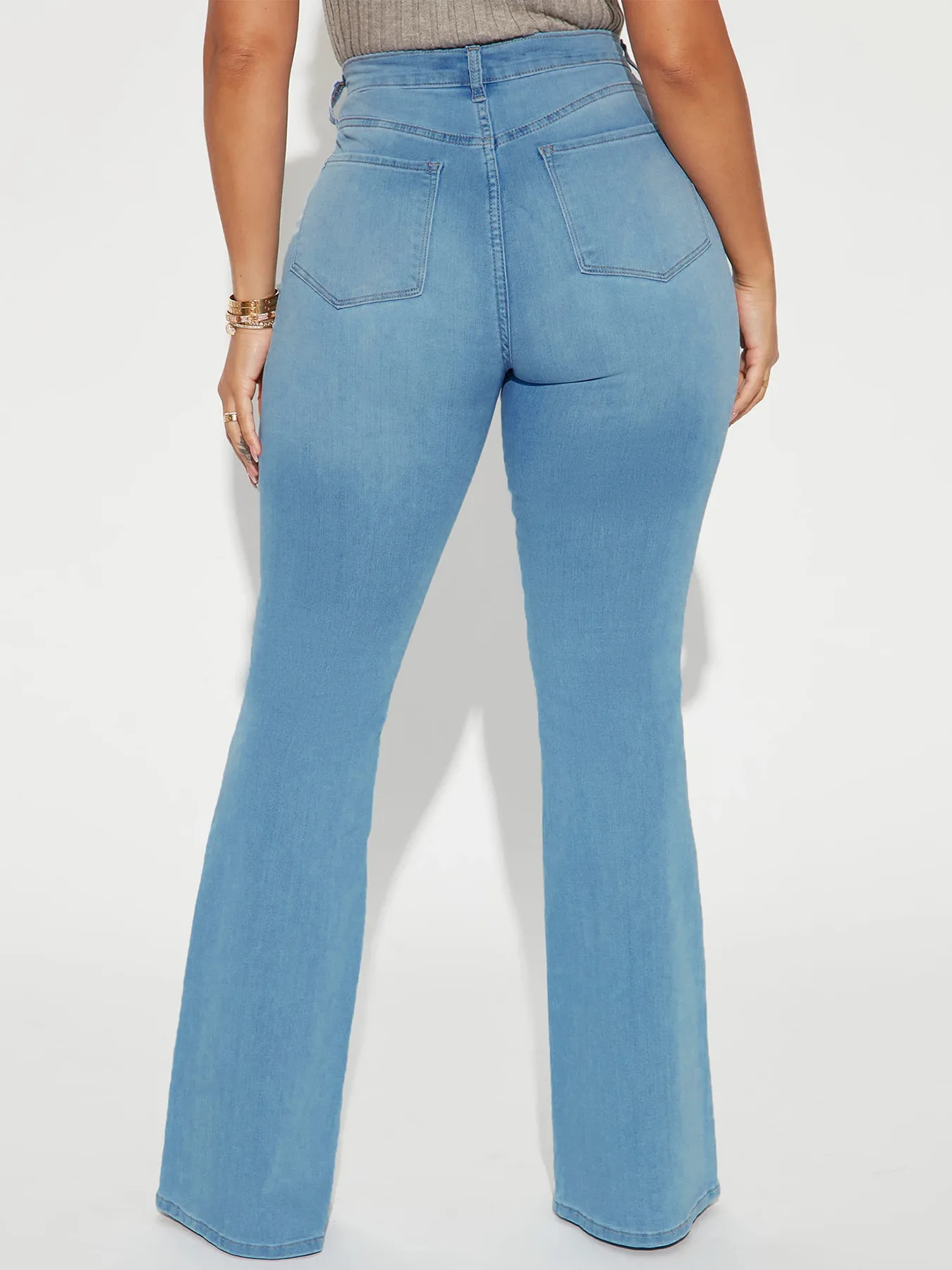 Women's Denim Pants Summer Fashion Trends Street Holes Denim Micro Flared Pants Women's Retro Vintage Blue Jeans