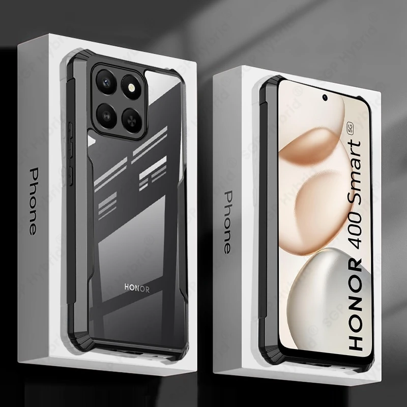 Clear Acrylic Shockproof Protective Case - Hybrid Rubber Armor Cover