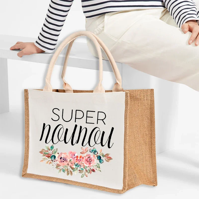 

Сумка-тоут женская холщовая, с французским принтом