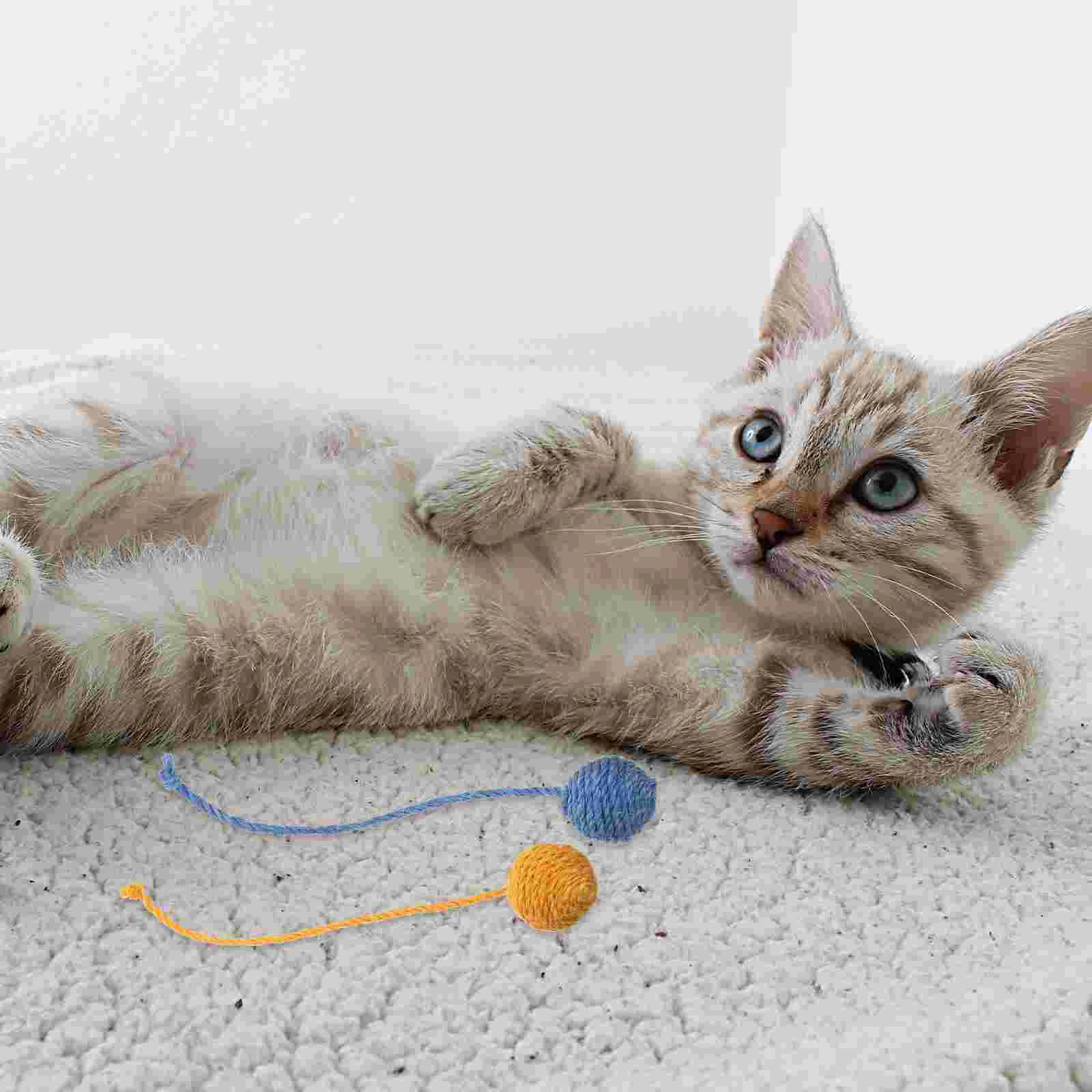 

Cat Ball Toys Cat Hanging Balls Interactive Cat Toys Cat Teasing Toy Cat Climbing Frame Sisal Balls Cat Self Entertainment
