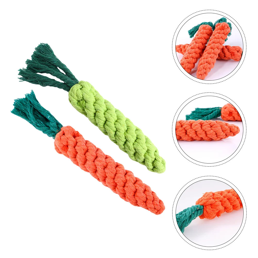

Small Dog Toys Carrot Cotton Rope Gifts for Stocking Stuffers Pet Teething Tool