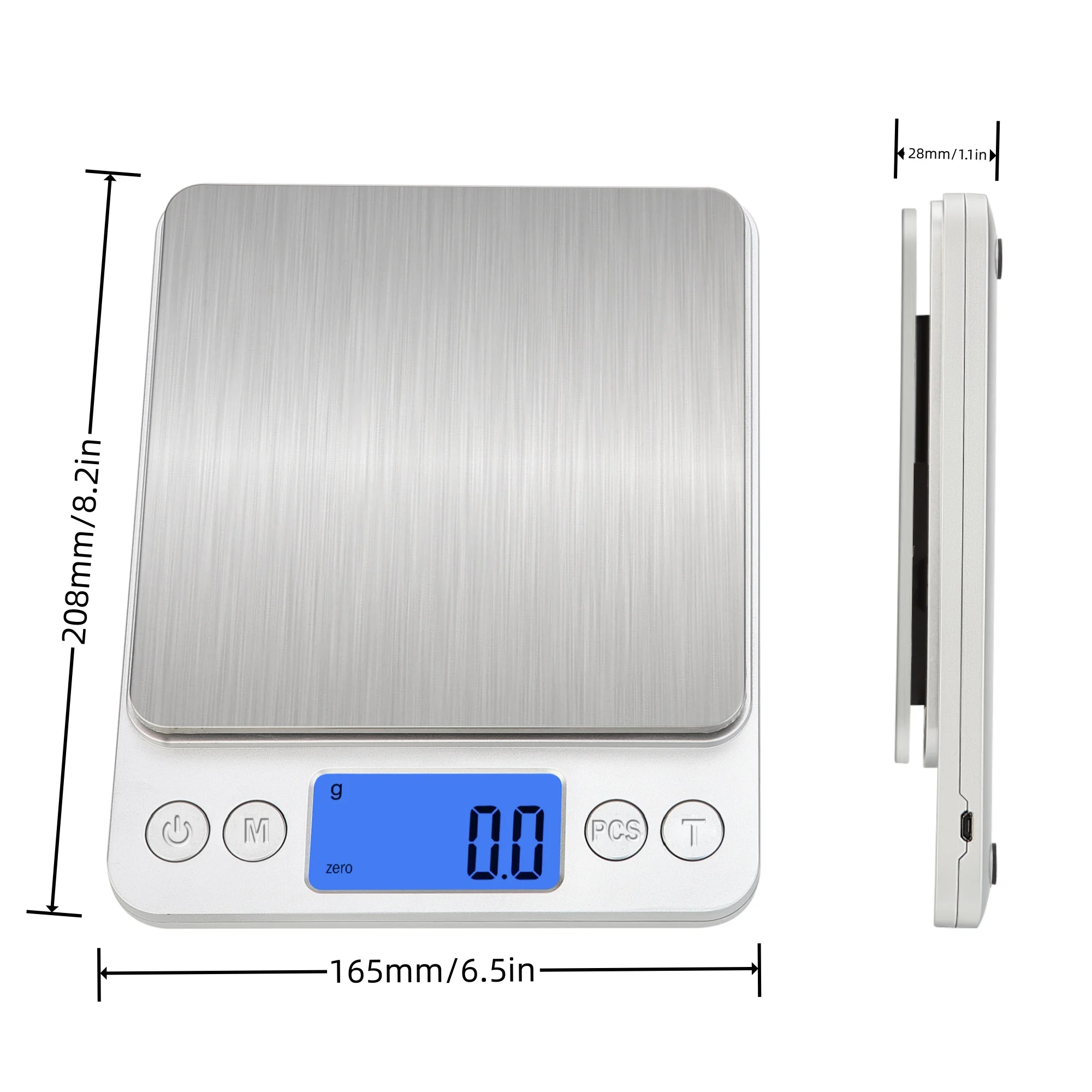 Rechargeable Stainless Steel Kitchen Scales 10kg Greater Food Balance counting Easy Tare High Utility Rate HD Backlit Screen