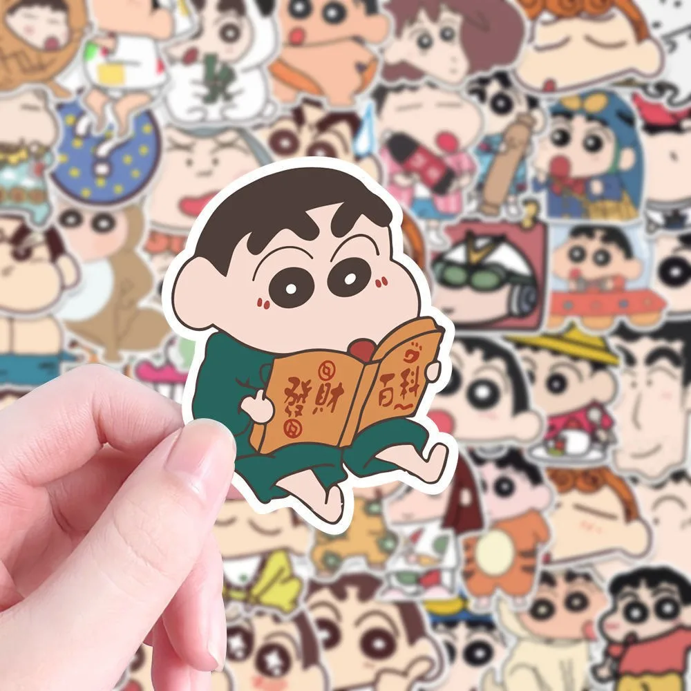 100PCS Cartoon Anime Kawaii Crayon Shin Chan Stickers for Car Laptop Phone Stationery Decor Decals Waterproof Sticker Kids Toys 2