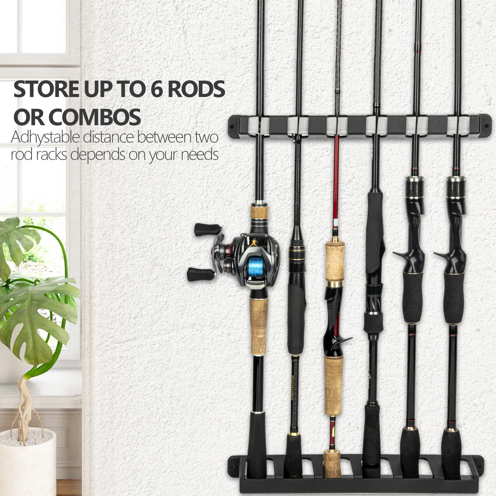 Thkfish Fishing Rod Holders Abs Plastic Vertical Wall Rod Rack Store Up To  6 Rods For Fishing Pole Holder Storage Tools - Fishing Tools - AliExpress