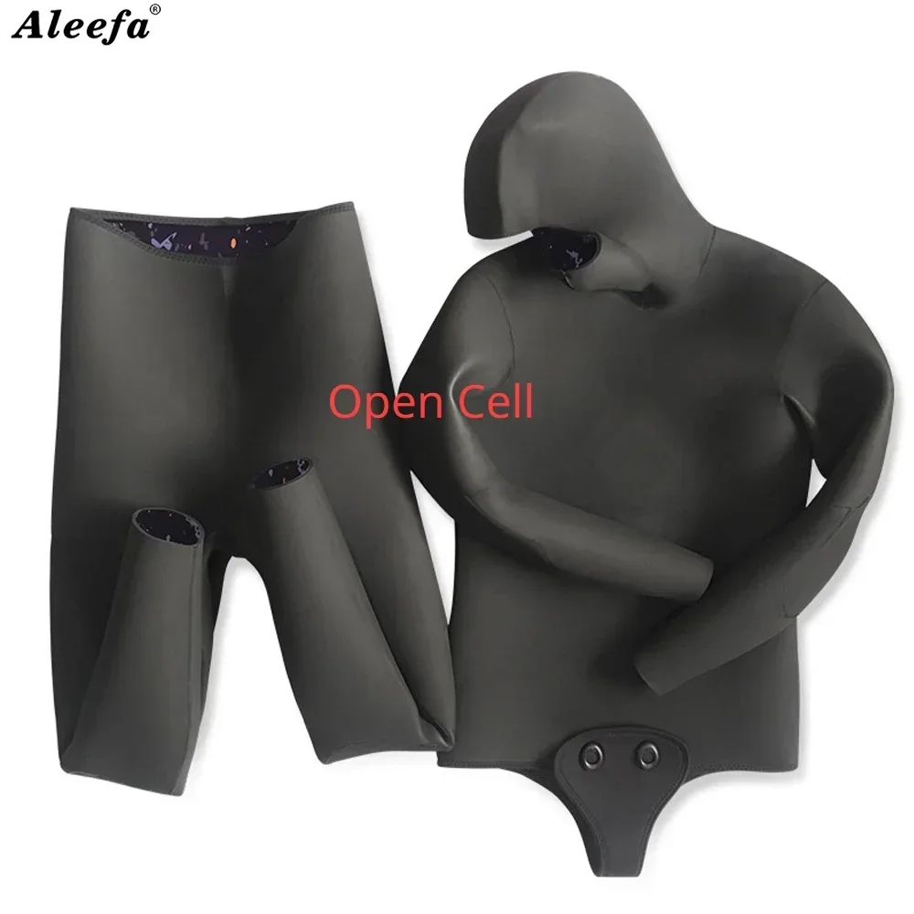 Traje de neopreno CR para hombre, traje de buceo de celda abierta, camuflaje con capucha, 3MM, 5mm, 7MM