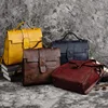 Vintage Women Genuine Leather Backpack Solid Pattern First Layer Cowhide Travel Bags Retro Real Cow Leather Double Shoulder Bag 4