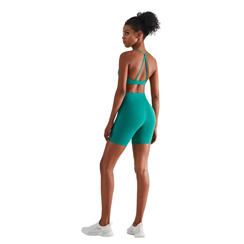 Solid Color High Waist Leggings Athletic Fitness Yoga Short Lulu Butter Soft Sports Short Workout Gym Cycling For Women Clothing