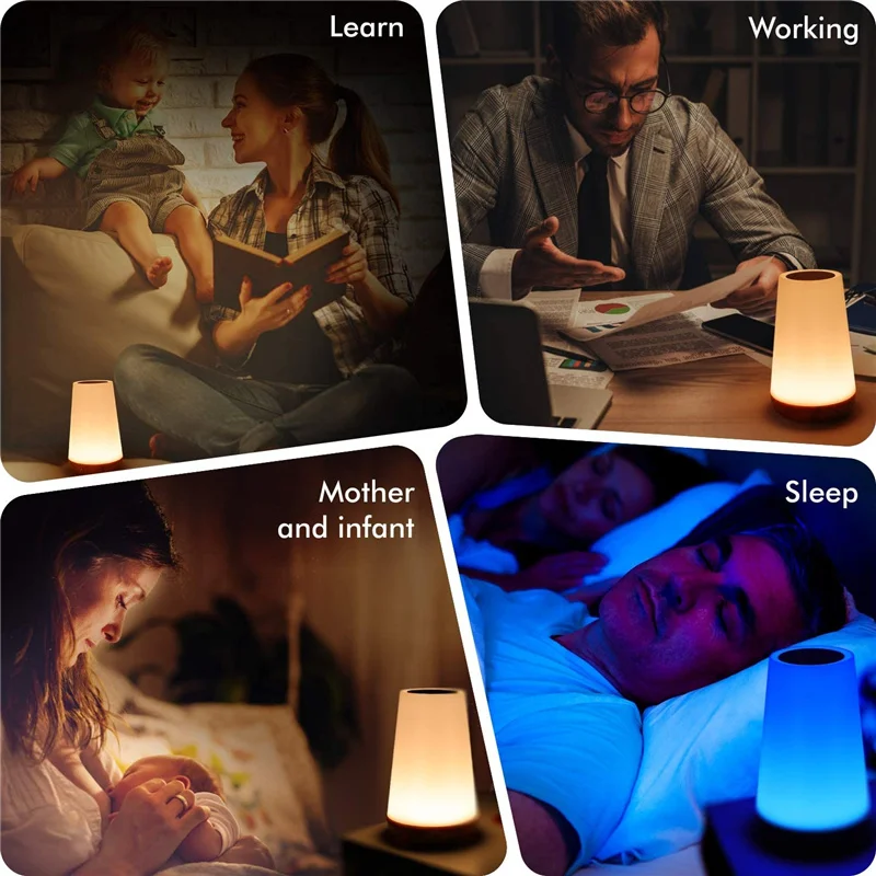 led night light 13 Color Changing Night Light RGB Remote Control Touch Dimmable Lamp Portable Table Bedside Lamps USB Rechargeable Night Lamp wall night light