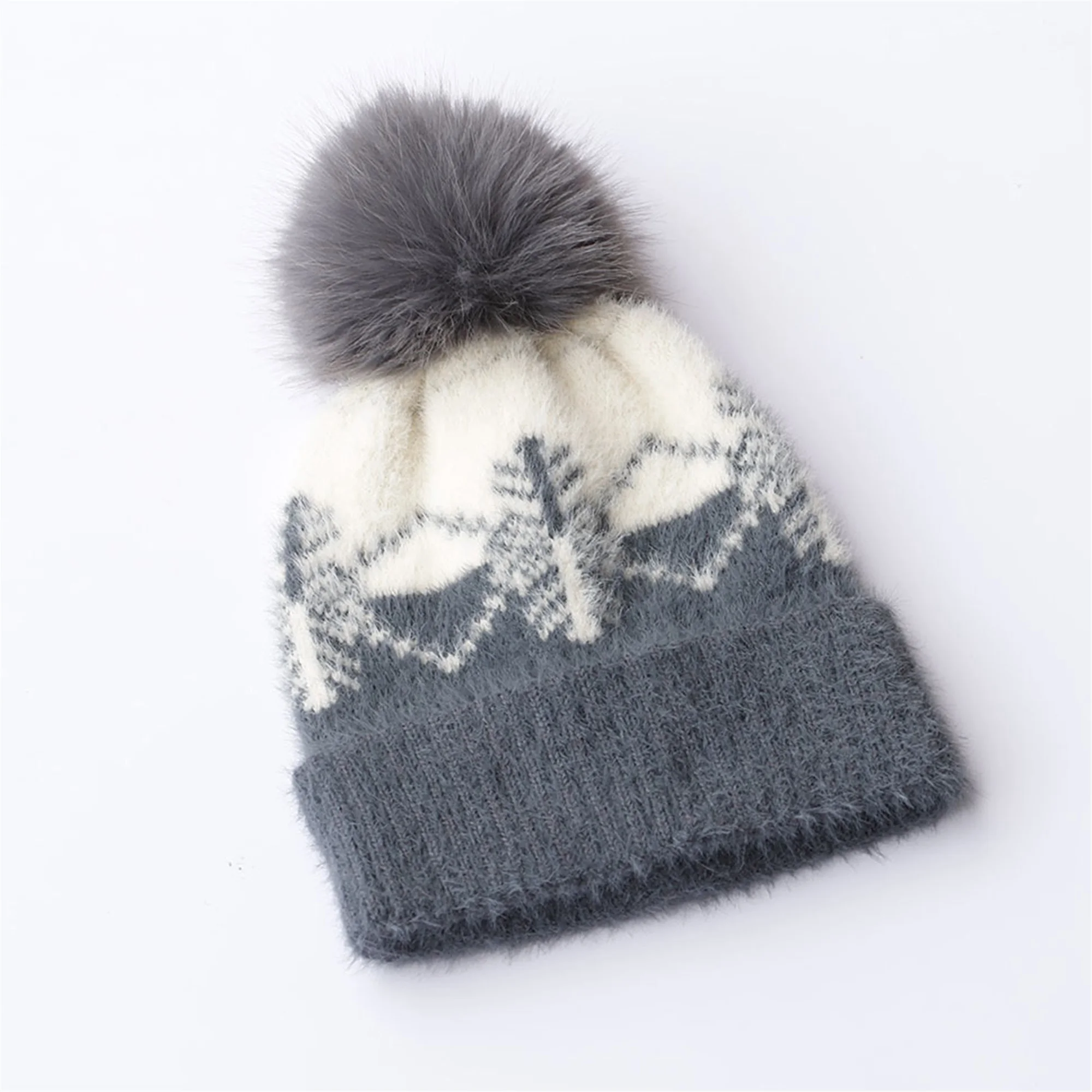 Christmas Santa Hat Cozy Knit Winter Beanie with Pom Pom Festive Holiday Headwear for Women Indoor and Outdoor Use