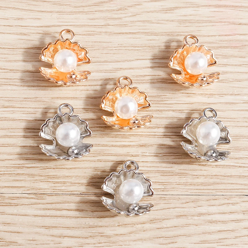 10 Stück 13x15mm süße Legierung Perle Muschel Charms Anhänger für Schmuckherstellung Tropfen Ohrringe Halsketten Armbänder DIY Handwerk Zubehör – Detail 5