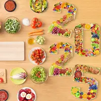 2025 Graduation Decorations Class Of 2025 Food Tray Wooden Charcuterie Numbers Snack Trays Graduation Party Supplies Cake Plates 2