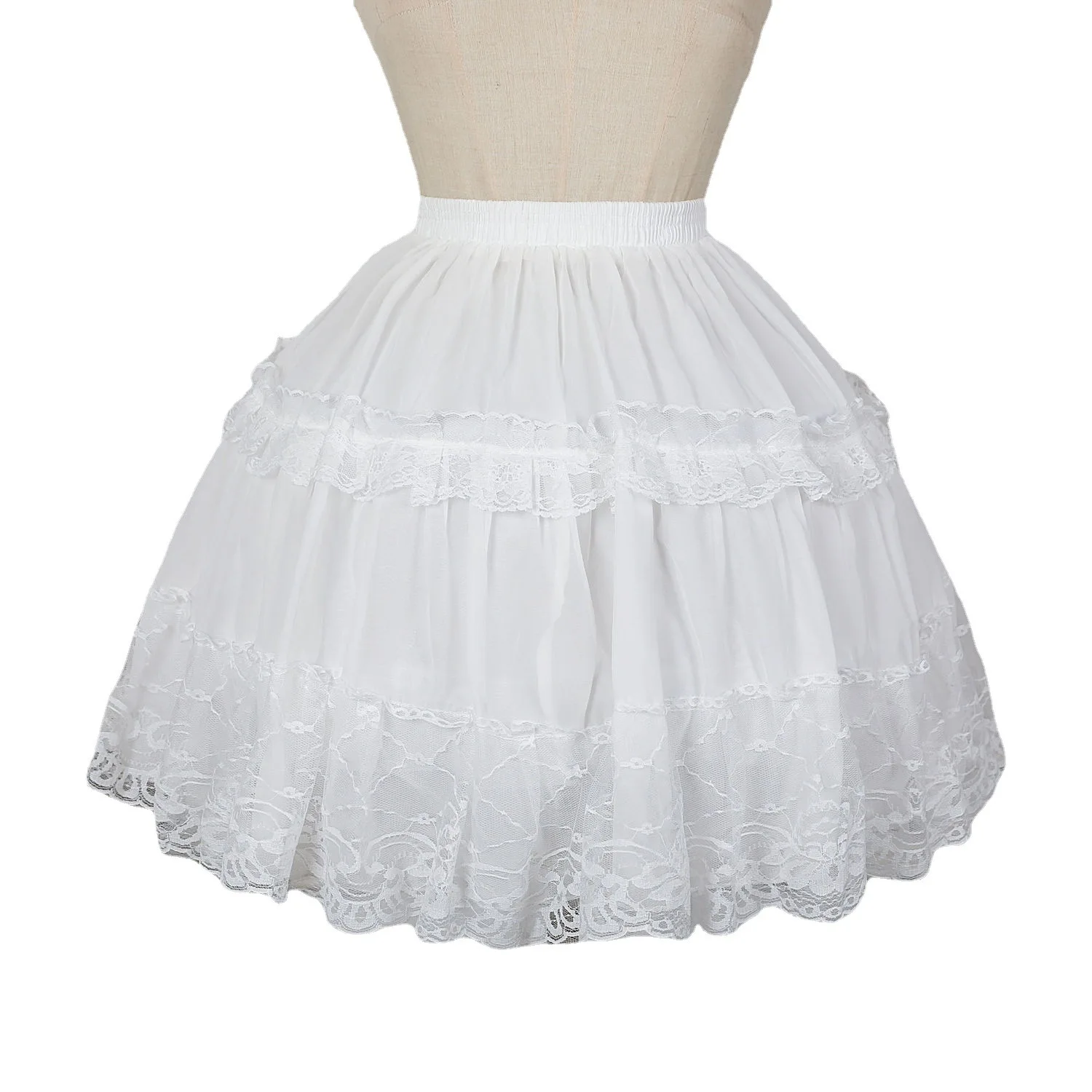 

Crinoline Petticoat for Women 2 Hoops Skirt Tutu Underskirt Lace Short Underwear for Cosplay Party