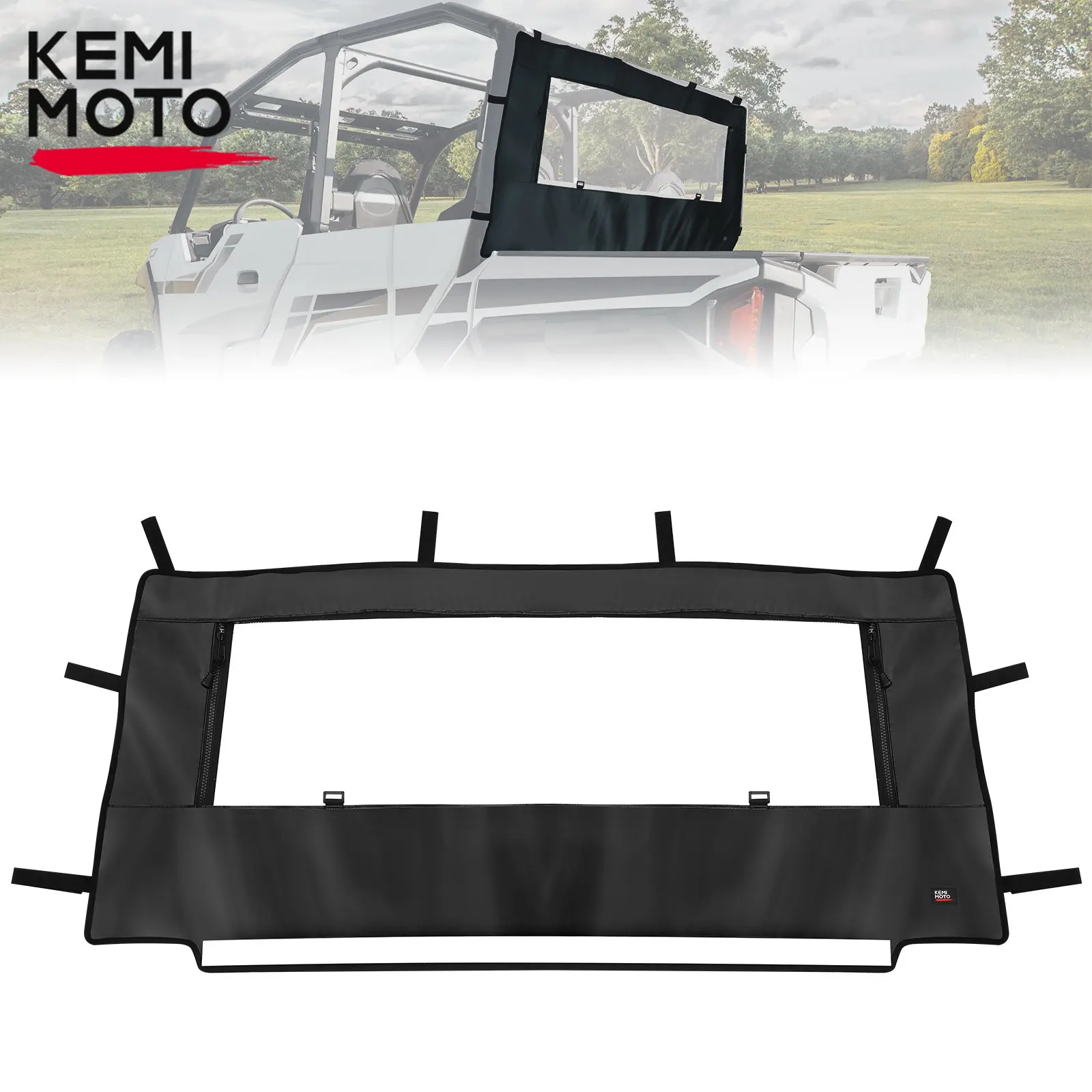 KEMIMOTO UTV Rear Window Windshield Compatible with Polaris General 1000 /4 1000 /XP 1000 /XP 4 1000 2016-2023 Soft Back Panel