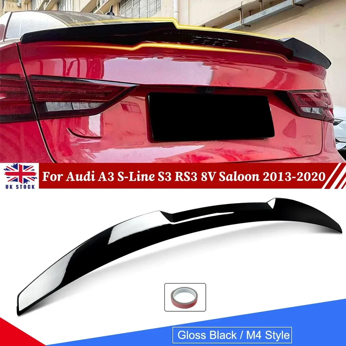 Spoiler Posteriore Del Bagagliaio Per Audi A3 S3 Rs3 (8V) Berlina 2014-2020 Verniciato Lucido