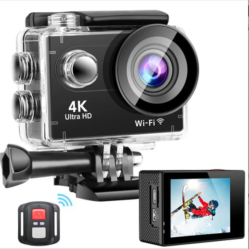 Action Cam 4K Underwater Camera Waterproof 30M Ultra HD 20MP Camera 170 Degree Ultra Wide Angle Wifi Camcorder old action camera