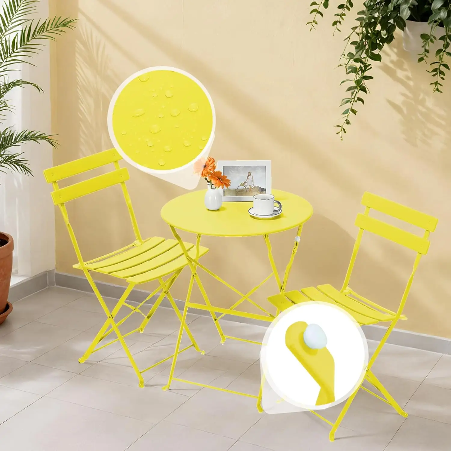 Coffee Table Yellow Bistro Set Outdoor Nassau 66cm Bistro Set