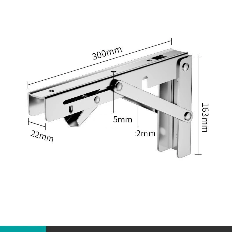 Set of 2 Heavy Duty Folding Triangle Shelf Brackets for Space-Saving Wall Mounted Table or Desk