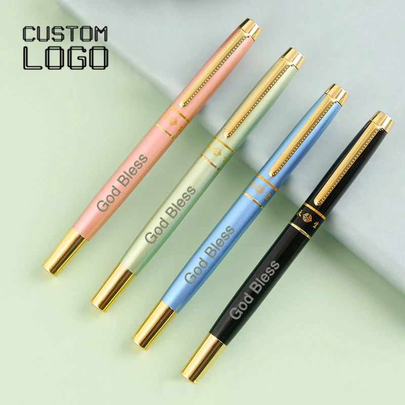 Penna In Metallo Multicolore Moda Pubblicità Aziendale Penna Firma Per Ufficio Incisione Laser Logo Penna Stilografica Regalo Cancelleria Per Studenti