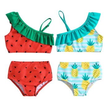 1-6Y New Fashion Kid Anguria Design Bikini Set Bella Due pezzi Bambino Costumi da bagno Ragazza carina Balze Costume da bagno Estate Beachwear 1