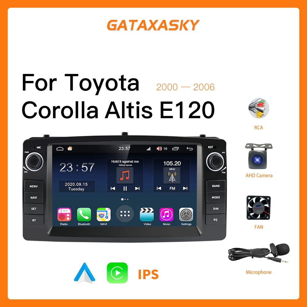 

GATAXASKY For Toyota Corolla E120 e 120 BYD F3 2007-2011 DSP IPS 6GRAM Android 4G NET Car Radio Multimedia Video Player Carplay