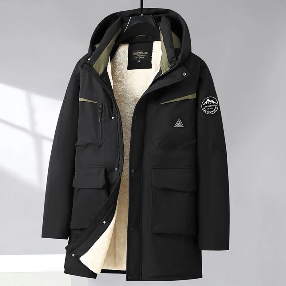 Men's Plus Size Parkas 13XL 12XL Winter Jackets 11XL Thicken Warm Hooded Coat Man Black Big Size Padded Jacket 10XL 9XL Outwear