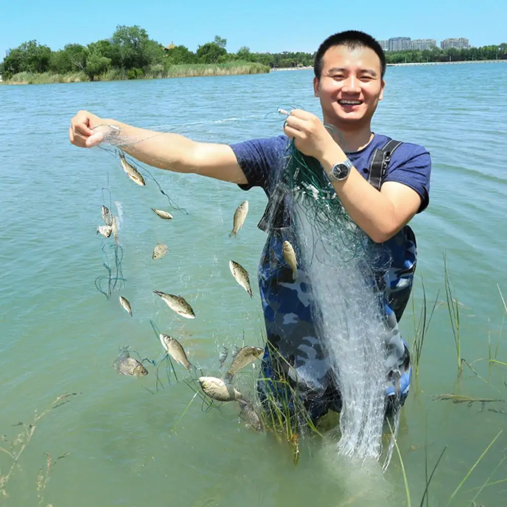 Red de pesca de una sola malla de nailon, trampa flotante duradera