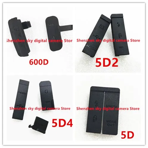 

1set USB/HDMI-compatible DC IN/VIDEO OUT Rubber Door Bottom Cover For Canon EOS 5D 6D 7D Mark II / 5D2 / 5D3 600D 70D Camera