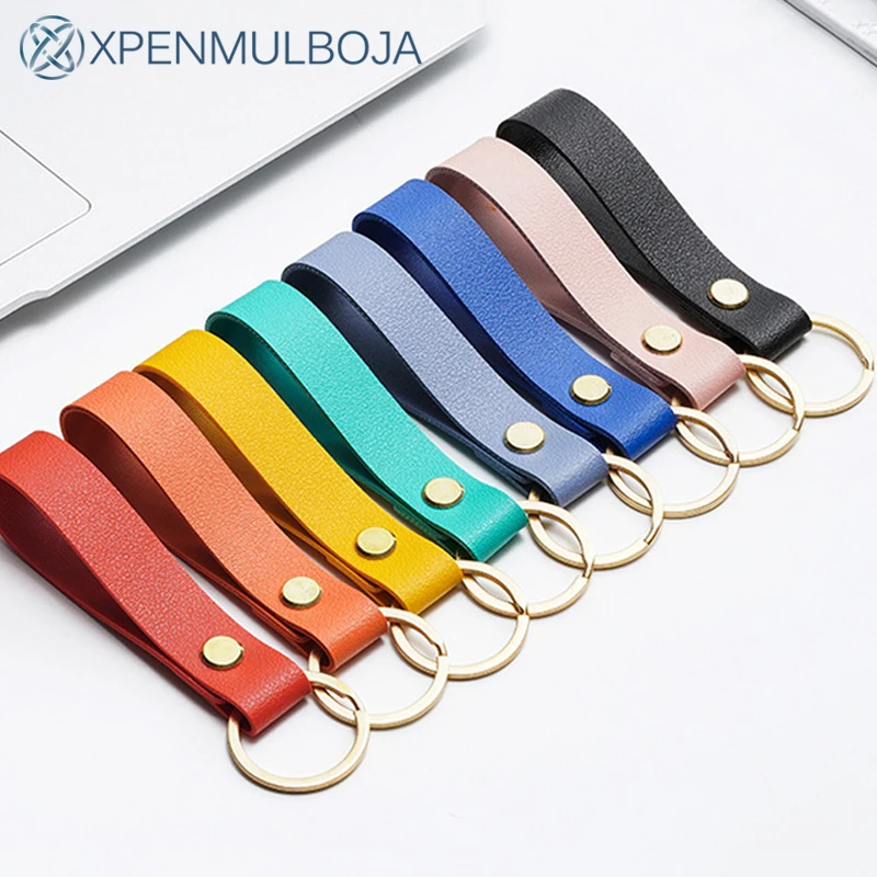 8-Colors-PU-Leather-Keychain-Fashion-Business-Gifts-Leather-Key-Chain ...