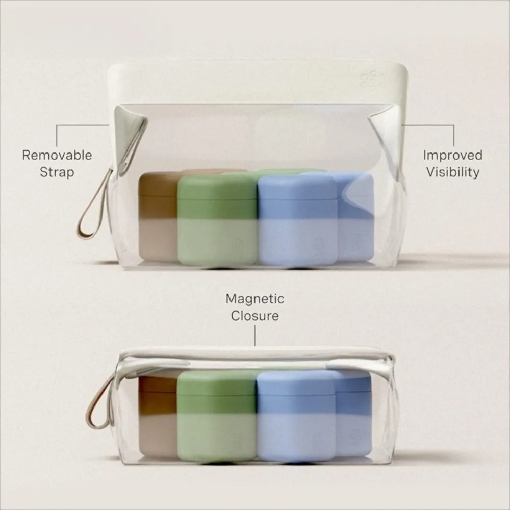 Clear Toiletry Bags PVC with Magnetic Closure Makeup Bag Leak-proof Large Capacity Cosmetic Pouch for Women Men Traveling