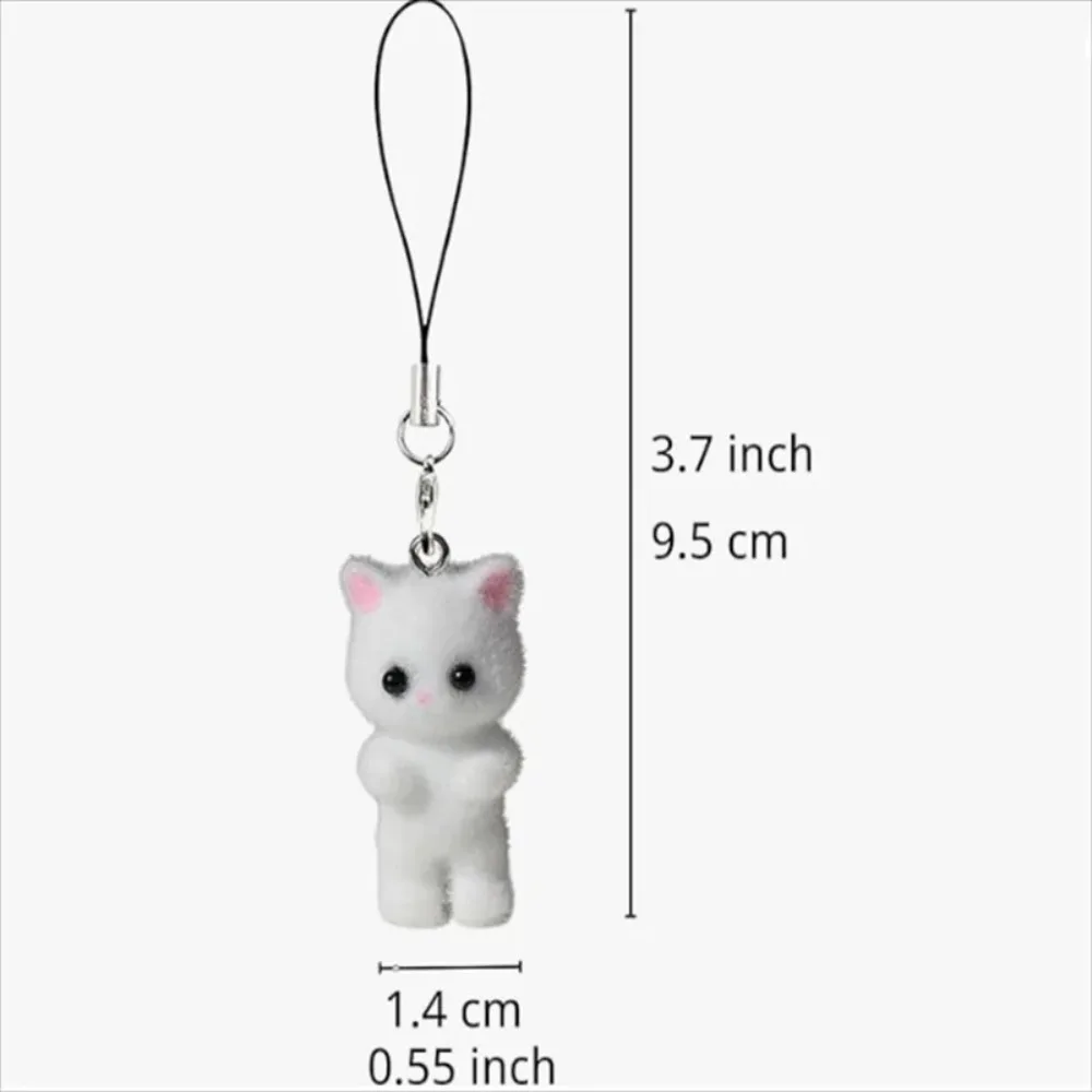 Resin Plush Cat Phone Ornament Purse Pendant