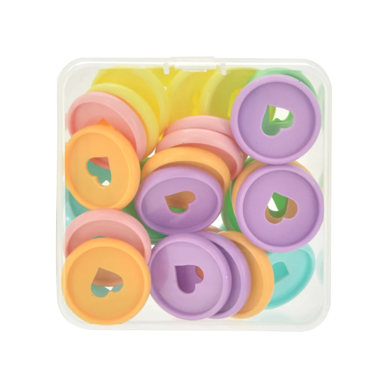 30pcs 24 28 32mm Heart Shape Mushroom Hole Plastic Disc Bound Planner Expansion Binding Discs Ring Binder Notebook Discs