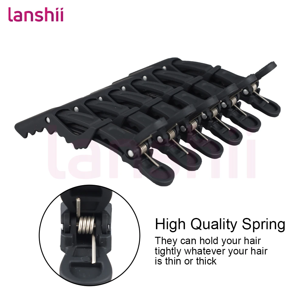 Lanshii 6PCS 무광택 헤어 클립 ? 살롱 헤어 스타일링, 커팅 및 미용용 악어형 섹션 클립