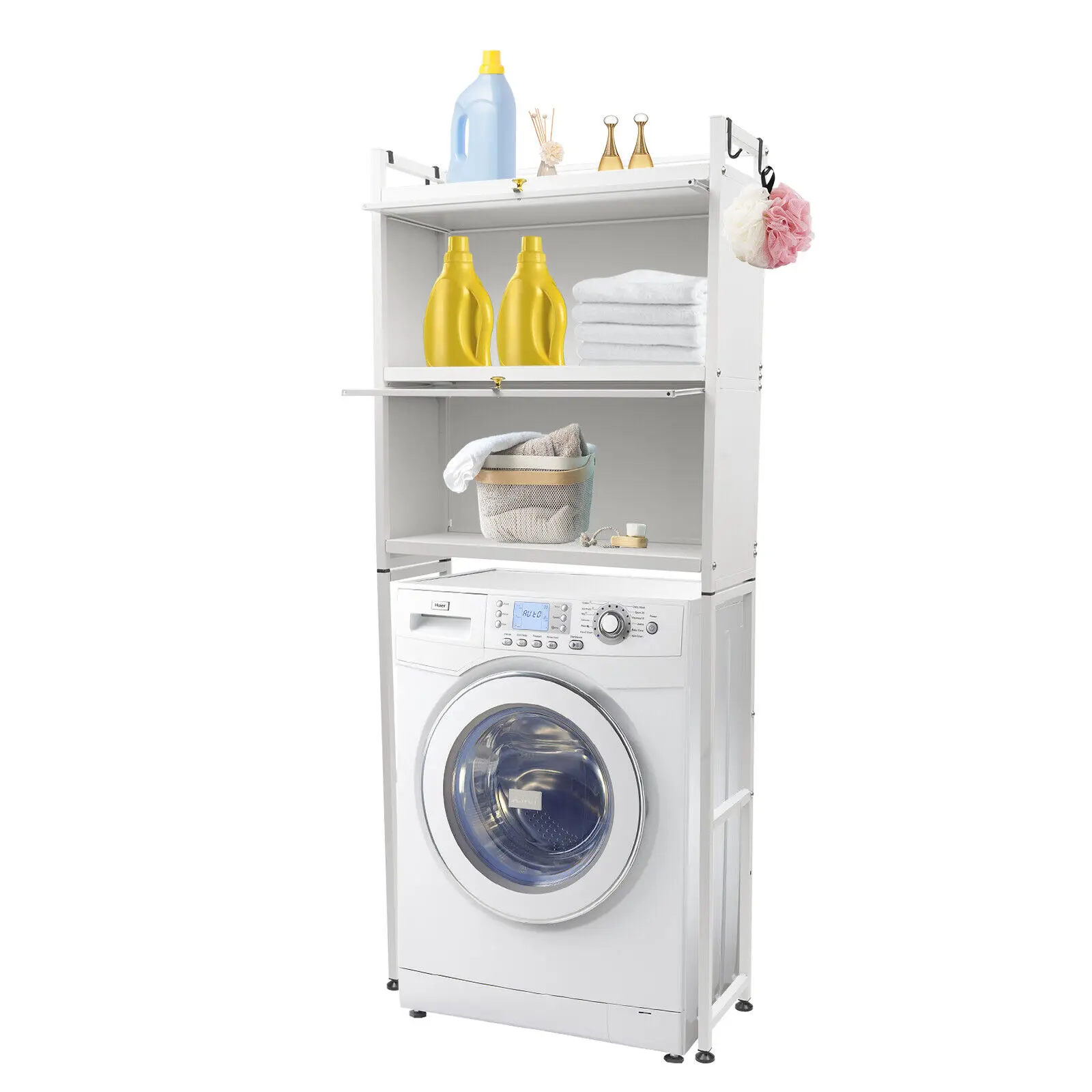 Bathroom Organizer Over Toilet Storage Cabinet Wood Metal Space Saver Stand NEW