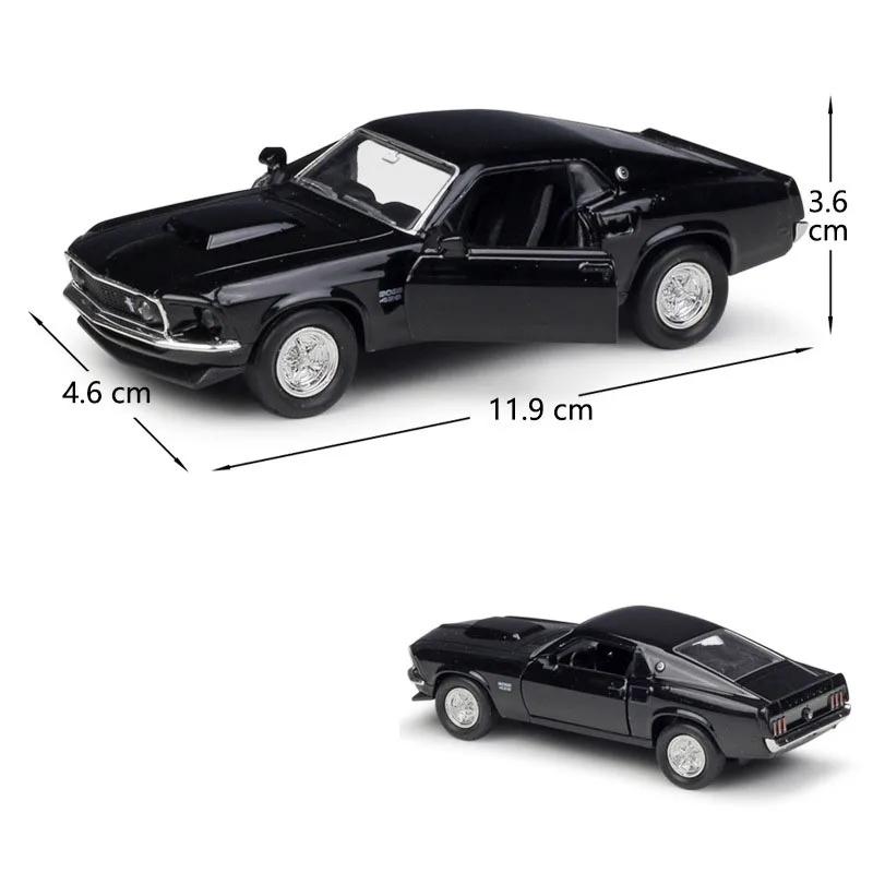 1/36 1969 Ford Mustang Boss 429 Toy Car Model Simulation