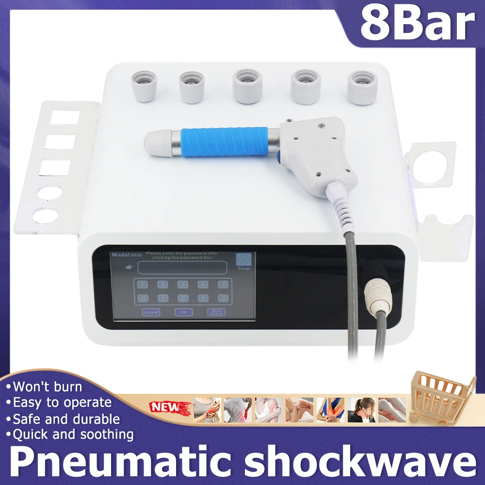 

Pneumatic Shockwave For ED Treatment 8Bar Professional Shock Wave Therapy Knee Machine Waist Pain Relief Muscle Massager 2024