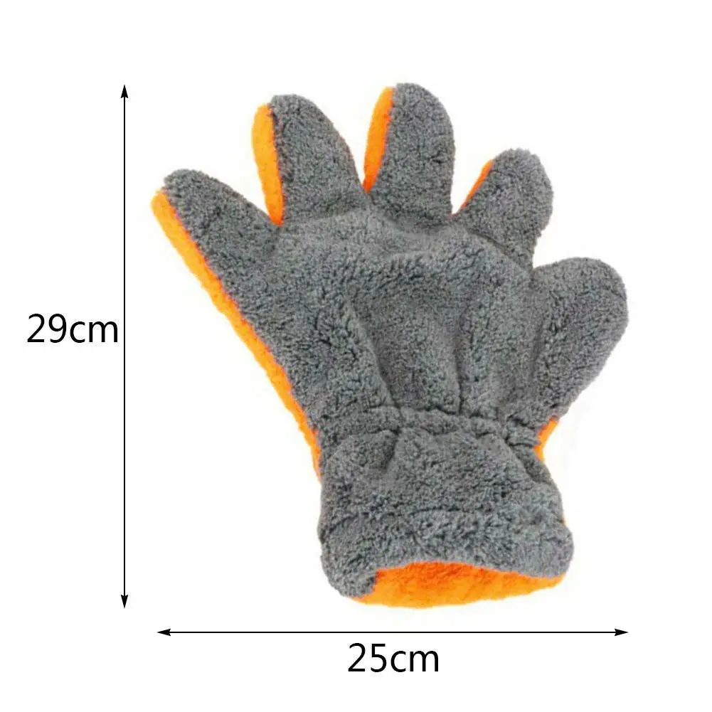Auto Double-sided Coral Velvet Five Finger Gloves Car Wash Gloves Auto Care Soft Superfine Fiber Washing Microfiber Tools car cleaning gloves microfiber car mitt microfiber cleaning gloves microfiber washing gloves microfiber gloves