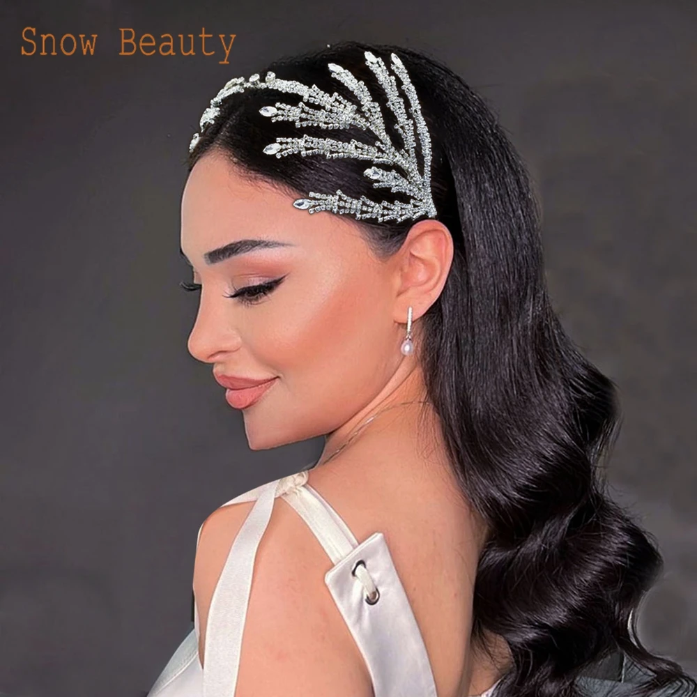 DZ072 Handmade Wedding Headpieces for Women Rhinestone Bridal Headband Luxury Wedding Hair Accessories for Bride and Bridesmaids