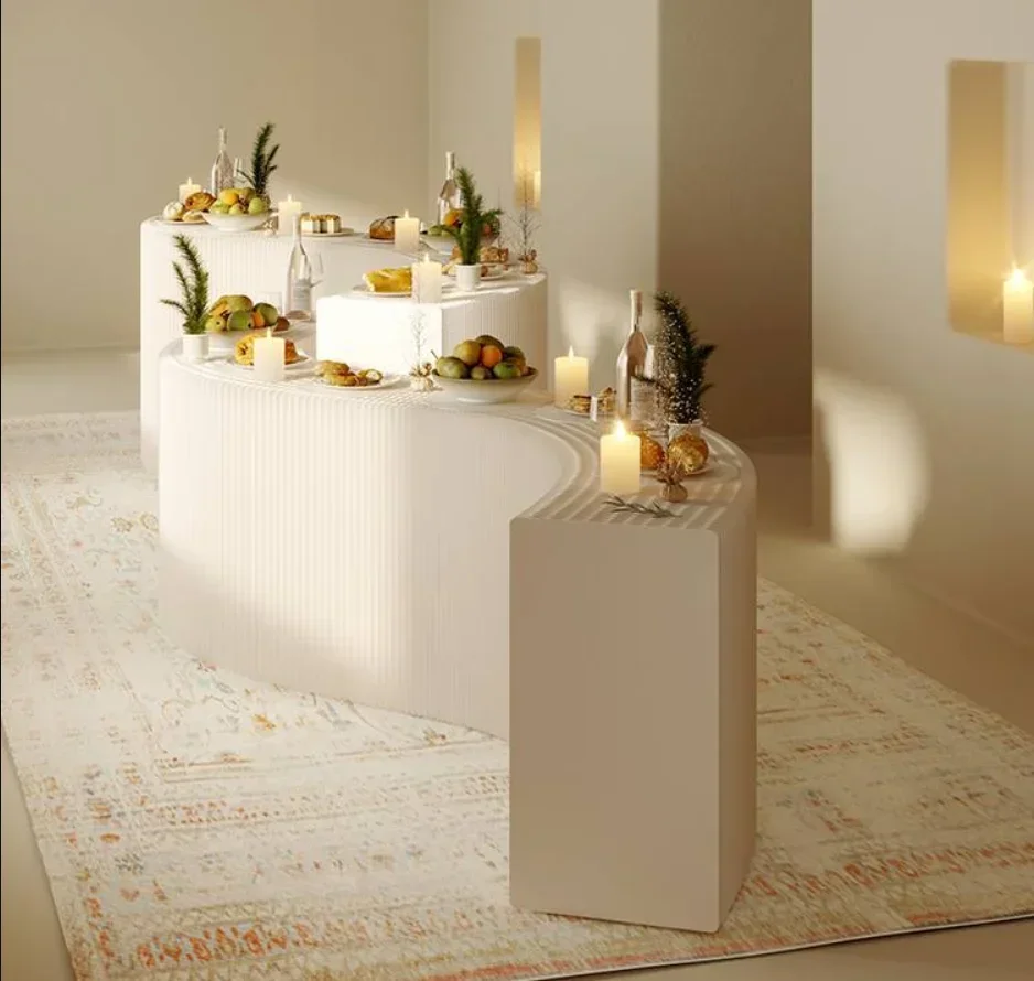 5M New Folding Portable Removable White Organ Paper Display Stand Exhibition Handbag Shoes Pendants Riser Showcase