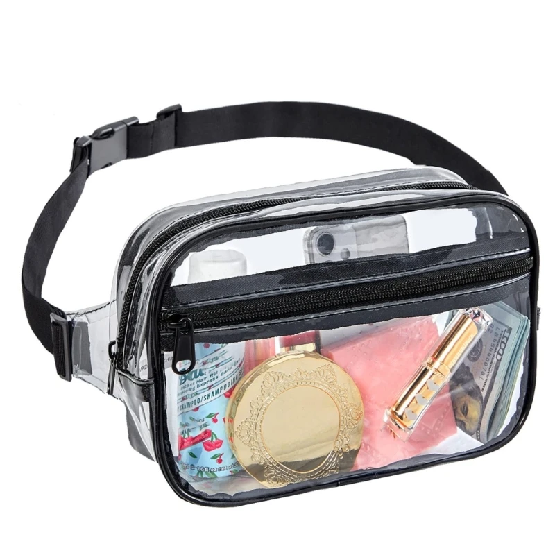 

X4FF Fashion PVC Crossbody Bag Chest Festival Shoulder Bags Clear Waist Bag
