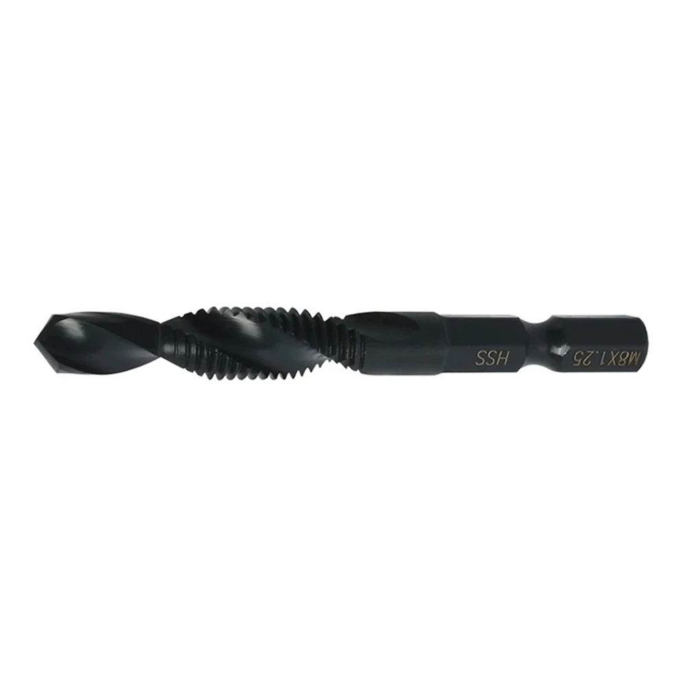 

6Pcs M3-M10 Hex Shank Drilling Tool 0.5mm-1.5mm Black Nitriding Tap Drill Bit With Threaded Cut Kit Power Tool Accessories