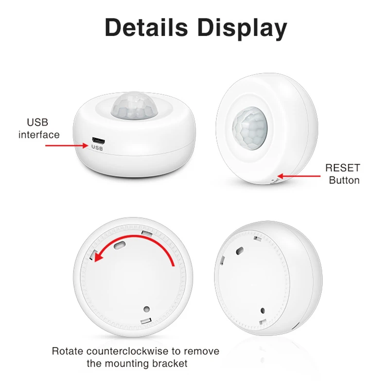 BSEED Tuya Zigbee Human Motion Sensor Smart Home PIR Motion Sensor Detector Security Smart Life Alexa Google Home Gateway