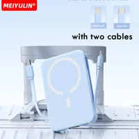Wireless Magnetic Power Bank With Type-C Cable Portable Fast Charger Stand 10000mAh External Spare Battery For iPhone Xiaomi 2