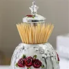 Home living room, office, tissue storage box, Toothpick box, European light luxury pressing toothpick container, tissue box set 4