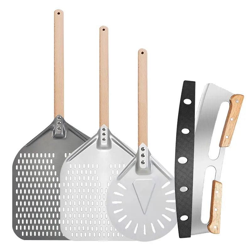 12/14 Inch Aluminum Perforated Pizza Shovel Peel with Detachable Handle Nonstick Oven Baking Paddle Spatula Turners Accessories 12/14 Inch Aluminum Perforated Pizza Shovel Peel with Detachable Handle Nonstick Oven Baking Paddle Spatula Turners Accessories