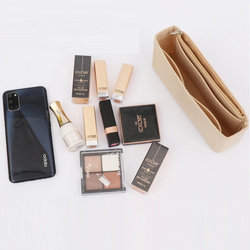 Filz Stoff Tasche Liner Multifunktionale Reise Einsatz Tasche Make-Up Organizer Form Gefüttert Tasche Super Kosmetik Taschen Für Marmont – Detail 5
